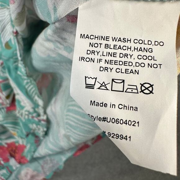 Suzanne Betro Division Dress V-Neck Empire-Waist Women's 2X Tropical Floral New - Picture 7 of 8